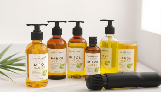 Rosemary-Green Tea Hair Growth Oil for Thicker, Healthier Locks: A Plant-Based Blend of Castor, Macadamia, Ginger & Peppermint with an Electric Scalp Massager