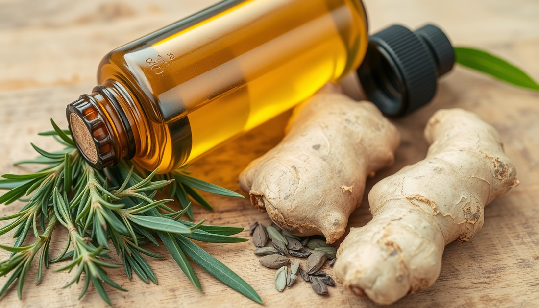 Herbal Density Ritual: Rosemary-Infused Oil with Green Tea, Castor, Macadamia, and Ginger for Fuller Hair - Peppermint Scalp Massage Guide