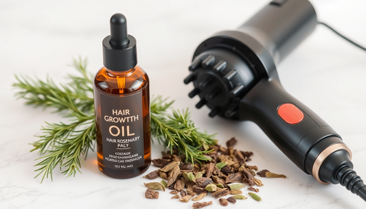 Rosemary-Green Tea Hair Growth Oil for Thicker Locks: Peppermint Scalp Massage with an Electric Massager