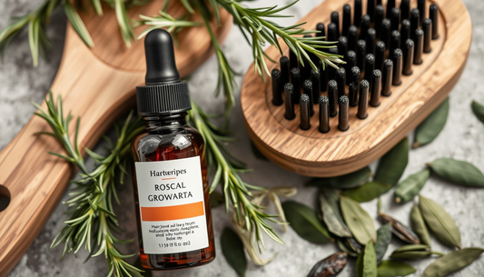 Nature-First Fullness: Rosemary & Green Tea Hair Growth Serum with Castor, Macadamia, Ginger & Peppermint, Enhanced by a Scalp Massage Brush
