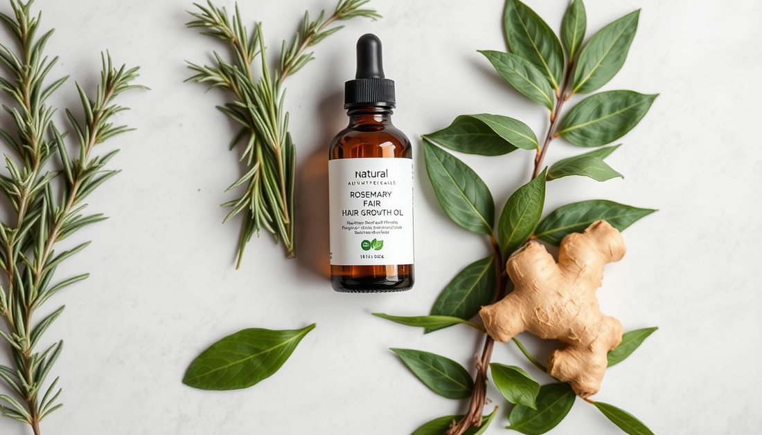 Nature-Driven Density: Rosemary & Green Tea Hair Growth Oil with Castor, Macadamia, Ginger & Peppermint Scalp Massage