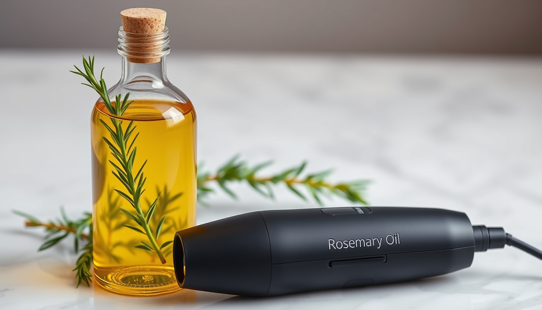 Holistic Hair Density: Rosemary-Infused Growth Oil with Green Tea, Castor, Macadamia & Coconut — Peppermint-Ginger Scalp Massage and Electric Massager for Fuller, Healthier Locks