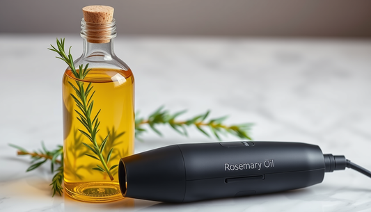 Holistic Hair Density: Rosemary-Infused Growth Oil with Green Tea, Castor, Macadamia & Coconut — Peppermint-Ginger Scalp Massage and Electric Massager for Fuller, Healthier Locks