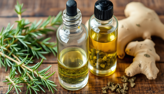 Beyond Roots: A Rosemary-Infused Oil Blend for Hair Density with Green Tea, Castor, Macadamia, Ginger, and a Peppermint Scalp Massage Ritual