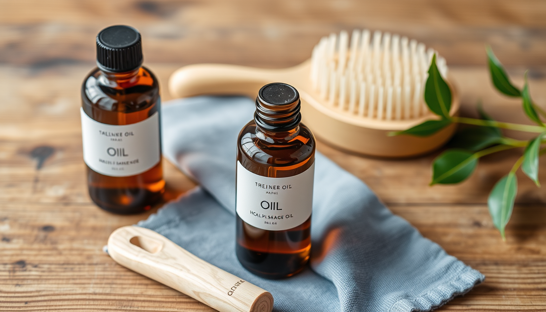 Plant-Based Hair Growth Oil with Rosemary, Castor & Green Tea: A Simple Scalp Massage Brush Ritual for Thicker, Healthier Hair